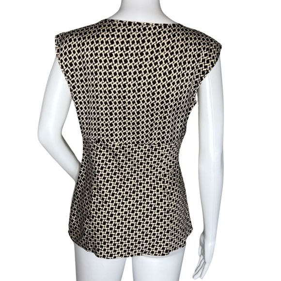 Ann Taylor Black and White Geometric Blouse - Picture 4 of 7